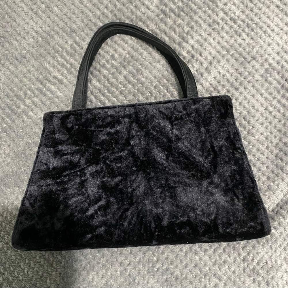 Elegant Black Velvet Handbag